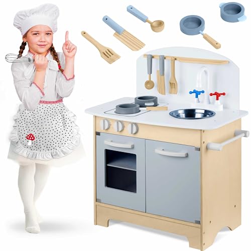 Ricokids Interaktive Küche für Kinder - Küche Kompakt - Kinder Spielküche mit viel Zubehör - Spielzeug für Kinder - Spielzeug für die Entwicklung von Kindern - 48,5 x 28 x 70 cm von Ricokids