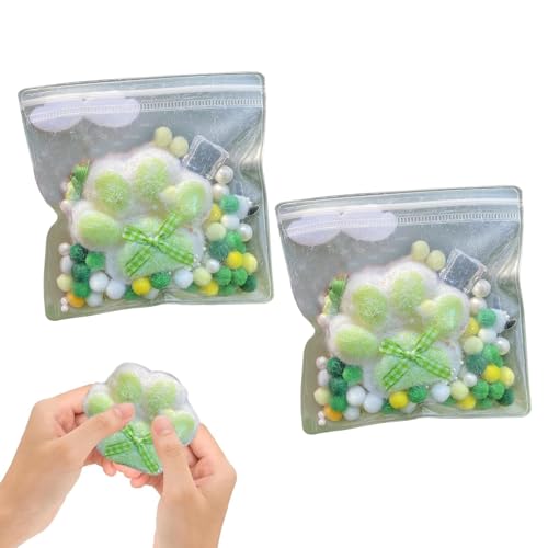 2 Stück Cat Paw Squishy,Süße Weiche Katzenpfoten Quetschspielzeuge Soft Cat Paws Squishy Toy,Squishy Katzenpfote Cat Paw Squeeze Toy für Mädchen und Jungen zum Entspannen(Jasmintee von Rienan