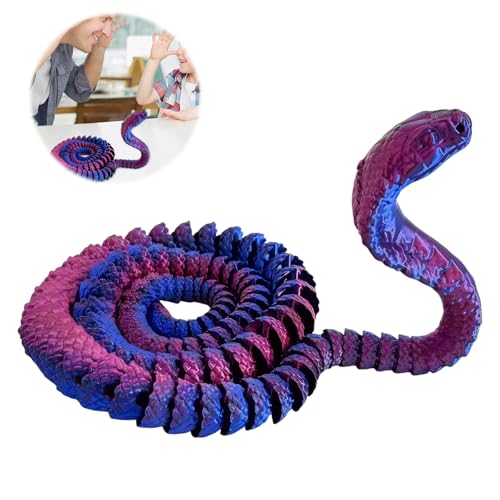 3D Printed Snake Toys,Lebensecht 3D Gedruckte Schlange,3D Druck Schlange Beweglicher,Lustige 3D-Tiere Schlangenspielzeug,Jahr Der Schlange Spielzeug Dekorationen,Geschenke für Erwachsene Kinder von Rienan