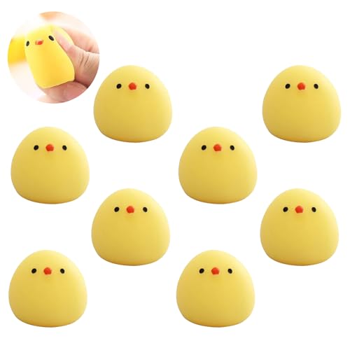 8 Stück Fufu Squishy,Toy Küken,Squeeze Küken Squeeze Toy,Dekompression Mochi Squishy Huhn-Quetschspielzeug,Stress abbauen und entspannen,Geeignet für Kinder und Erwachsene von Rienan