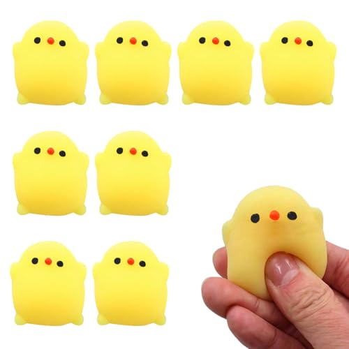 8 Stück Taba Squishy,Küken Squeeze Toy,Squishy Toy Küken,Mochi Squishy Huhn-Quetschspielzeug,Stress Abbauen,Emotionen Freisetzen,Geeignet für Erwachsene und Kinder von Rienan