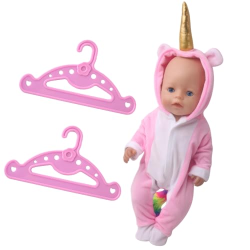 Einhorn Feen Outfit für Baby Born Einhorn Puppenbekleidung Neuer Puppenkleidung Einhorn Einhorn Bodysuit + Aufhänger Baby Puppe Zubehör, für Baby Puppen 18Inch mit 2 Kleiderbügel(Pink). von Rienan