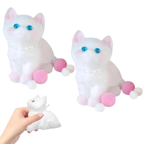 Katzenpfoten Squishy 2 Stück Cat Paw Squishy Weiß Katzen-Fidget-Spielzeug Zum Quetschen,Weich und Bequem Zum Stressabbau,Tolles Geschenk für Erwachsene und Jugendliche von Rienan