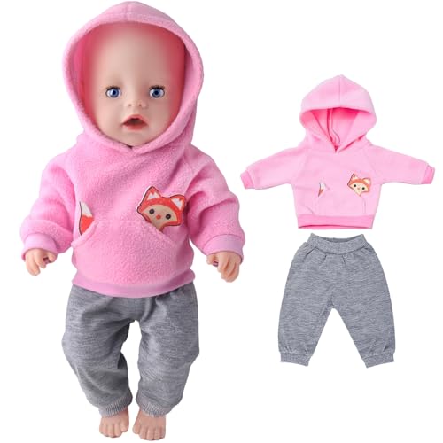 Puppenkleidung 43 cm Kleidung Outfits für Baby Puppen Rosa Puppenkleider 43cm,Weich und Bequem, Kinder,Mädchen und Jungen Zum Kindertag,Geburtstage von Rienan