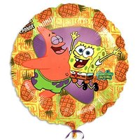 Folienballon rund mit Spongebob+Patrick, sehr witziges Design, 35 cm von Riethmüller