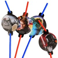 Star Wars Trinkhalme im 8er Pack, Trinkröhrchen aus Plastik mit Motiv von Riethmüller