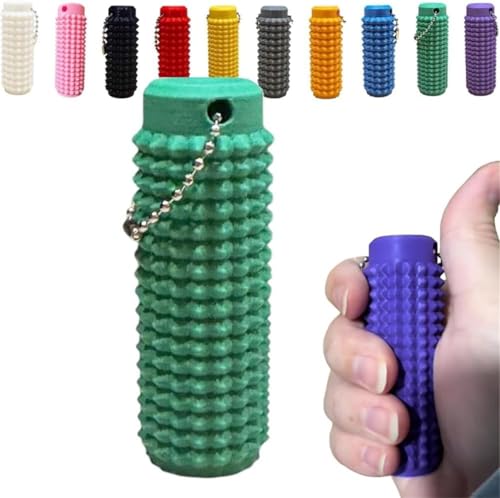 Spiky Grippie Stim Keychain, Anxiety Relief Pain Stim Bumpy Fidget Keychain,Calming Keychain,Venting Key Pendant,Portable Mini Roller Massage Keychain for Stress Reduction and Focus (Green) von Rietoiu