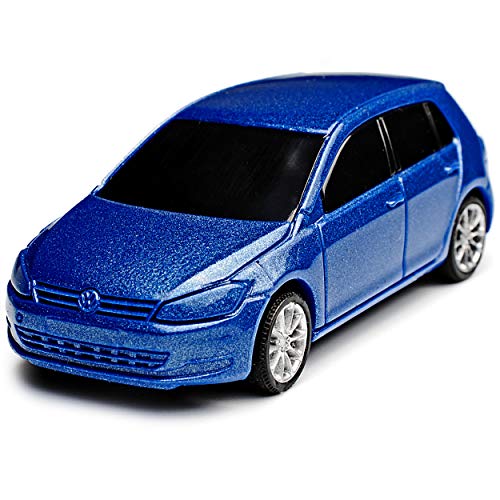 Rietze Volkwagen Golf VII Blau 5 Türer Ab 2012 1/64 Modell Auto mit individiuellem Wunschkennzeichen von Rietze