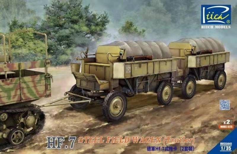 German Hf.7 steel field wagen (trailer) with resin parts (Dual pack) von Riich Models