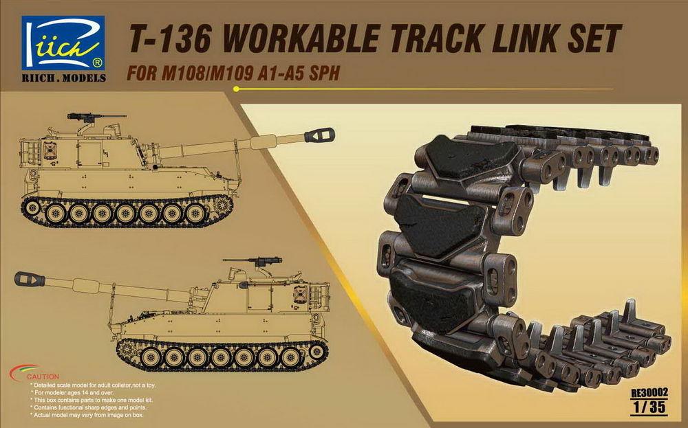 T-136 Workable Track set for M108/M109A1 -A5 SPH von Riich Models