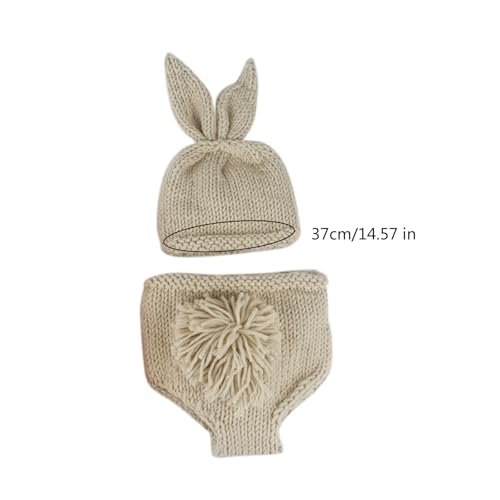 Riiichflowshop 2 Teile/satz Baby Hose Strickmütze Neugeborenen Baby Jungen Mädchen Ohr Häkeln Stricken Kostüm von Riiichflowshop