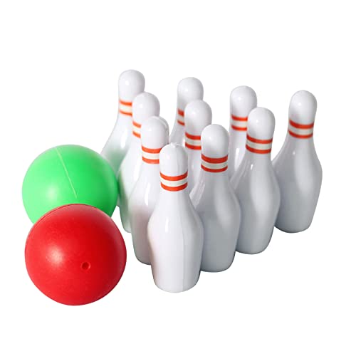 Riiichflowshop Baby House Bowling Set Simulation Sportartikel Outdoor Miniaturmodell Umfassen 10x Flaschen 2X Bowling von Riiichflowshop