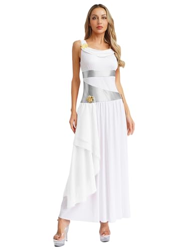 Riismen Griechische Göttin Kostüm Damen Halloween Griechisches Toga Vintage Mittelalter Kleid Ärmellos Farbblock Kleid Karnevalskostüm Mottopartys Weiß S Riismen Griechische Göttin Kostüm Damen Halloween Griechisches Toga Vintage Mittelalter Kleid Ärmellos Farbblock Kleid Karnevalskostüm Mottopartys Weiß S von Riismen