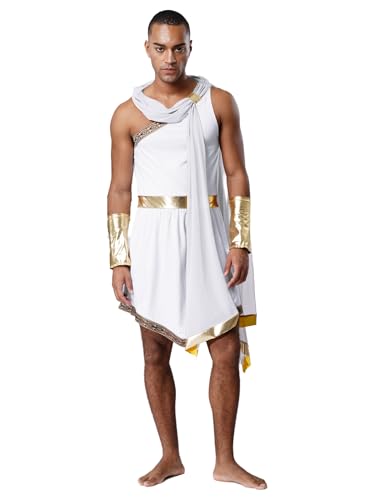 Riismen Herren Griechisches Gottes Kostüm Halloween Cosplay Römisches Toga Caesar Kostüme One Shoulder Robe Rave Outfit Karneval Kostüm Clubwear Riismen Herren Griechisches Gottes Kostüm Halloween Cosplay Römisches Toga Caesar Kostüme One Shoulder Robe Rave Outfit Karneval Kostüm Clubwear von Riismen