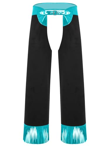 Riismen Western Chaps Herren Halloween Hollow Out Hose Metallic Patchwork Hose Western Cowboy Kostüm Cosplay Karneval Fasching Kostüm Mottopartys Hellblau 3XL Riismen Western Chaps Herren Halloween Hollow Out Hose Metallic Patchwork Hose Western Cowboy Kostüm Cosplay Karneval Fasching Kostüm Mottopartys Hellblau 3XL von Riismen