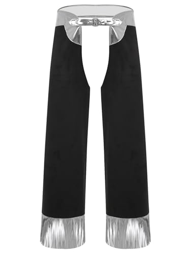 Riismen Western Chaps Herren Halloween Hollow Out Hose Metallic Patchwork Hose Western Cowboy Kostüm Cosplay Karneval Fasching Kostüm Mottopartys Silber S Riismen Western Chaps Herren Halloween Hollow Out Hose Metallic Patchwork Hose Western Cowboy Kostüm Cosplay Karneval Fasching Kostüm Mottopartys Silber S von Riismen