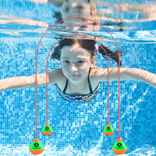 Riisoyu 2 Stück Tauchspielzeug Ringe, 2.5M Pool Tauchspielzeug Tauchringe Set Wasserspielzeug Outdoor Schwimmbadspielzeug Pool Spielzeug für Unterwasser Tauchtraining Poolparty Schwimmbad von Riisoyu