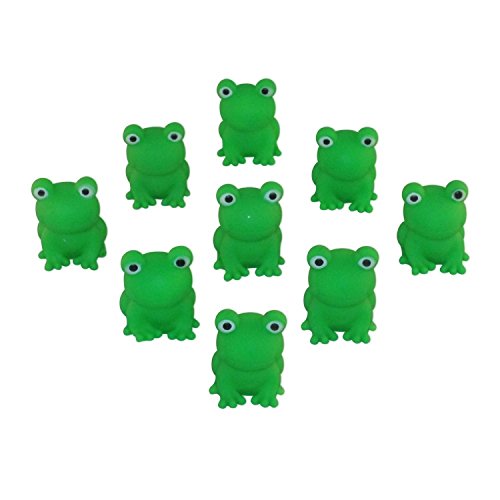 Rimmon Kunststoff-Frösche, 9 Kleiner quietschende Frösche in Grün für Passah, Plastik Frogs, Frösche aus den Zehn Plagen für Pessach von Rimmon
