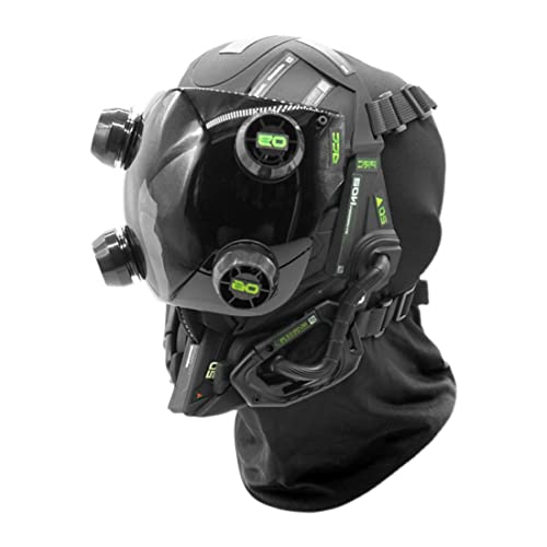 RinRinGo Cyberpunk Helm mit LED Beleuchtung, Cosplay Cyberpunk Maske für Erwachsene mit Verstellbarem Design von RinRinGo