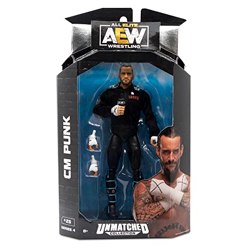 Ringside CM Punk – AEW Unmatched Series 4 Spielzeug-Wrestling-Actionfigur, 7,6 cm von Ringside