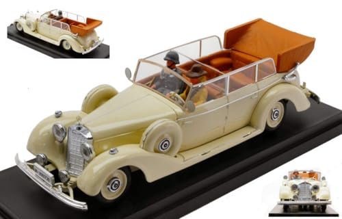 Modell in Maßstab Rio kompatibel mit Mercedes 770 K Cabrio 1938 Eva Braun und Ss Military Guard 1:43 Modell Scale RI4490-2P 241220 von Rio