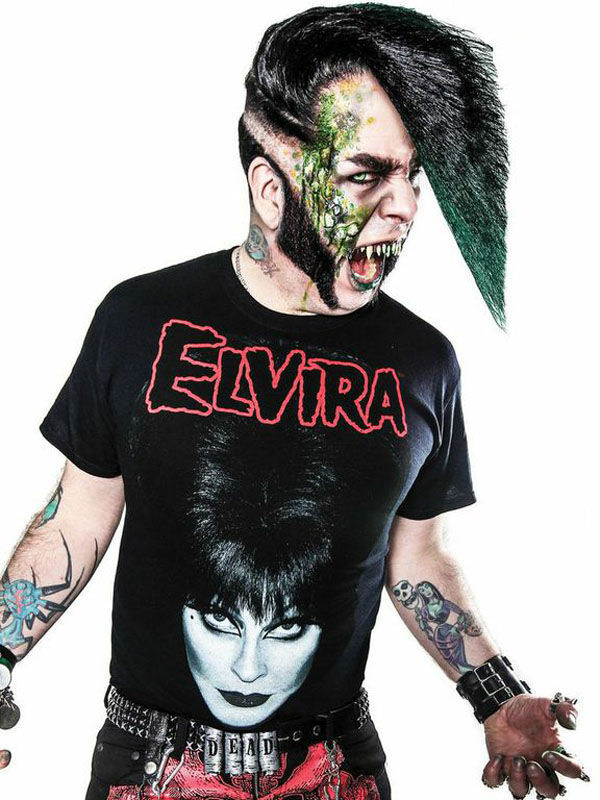 Elvira-Shirt Kreepsville-Shirt schwarz-rot-weiss von Ripper Merchandise LTD - KF