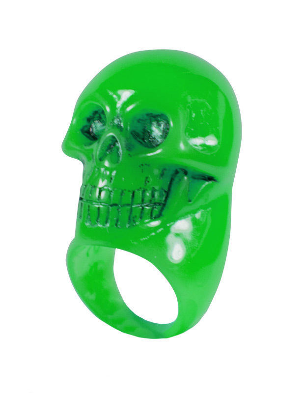 Kreepsville Gothic Ring Totenkopf grün von Ripper Merchandise LTD - KF