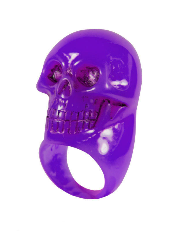 Kreepsville Gothic Ring Totenkopf lila von Ripper Merchandise LTD - KF