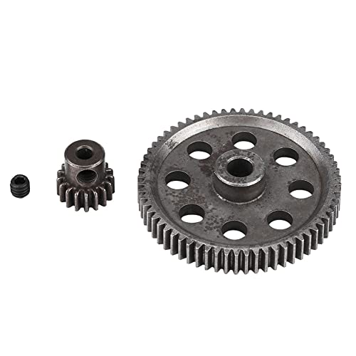 RC Motorgetriebe Set, 64T 17T Differential Hauptmetall Stirnrad & RC-Motorgetriebe, RC Teilzubehör für HSP 1/10 RC Truck - Langlebig von Risegun