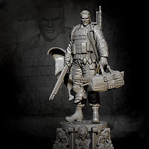 Risjc 1/24 75mm Sci-Fi Agent Warrior Resin Miniatur-Charaktermodell Unbemaltes und Nicht zusammengebautes Modellbausatz – 1D7392 von Risjc