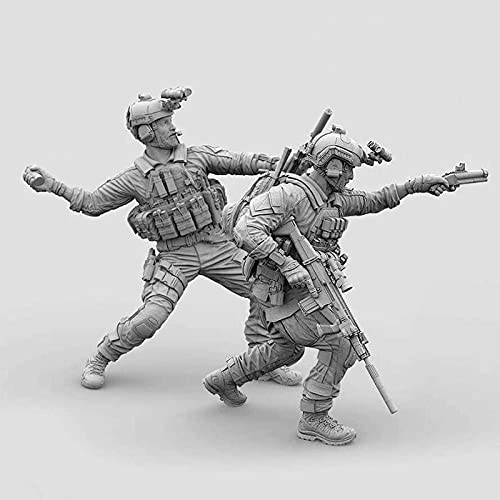 Risjc 1/35 Kriegsthema American Commando Resin Modellbausatz (2 Personen) zerlegter und unbemalter Miniatur-Soldat Bausatz-8A2076 von Risjc