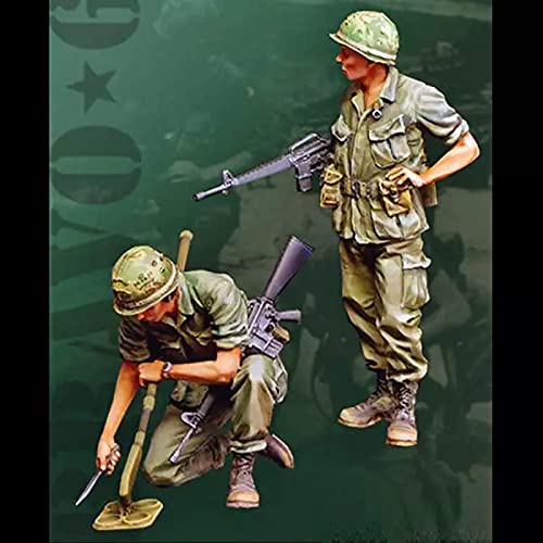 Risjc 1:35 Vietnamkrieg US Army Reconnaissance Team Resin Soldier Model (2 Personen) unbemalt und zerlegt Miniaturmodellbausatz/R54988 von Risjc