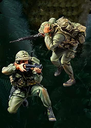 Risjc 1:35 Vietnamkrieg US Army Resin Soldatenmodell (2 Personen) unbemalt und unmontiert Miniaturmodellbausatz/R54182 von Risjc