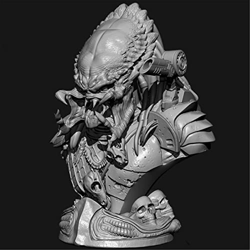 Risjc 65-mm-Science-Fiction-Alien-Krieger-Büste aus Resin-Modellbausatz, unmontierter und unbemalter Soldat-Bausatz - 93X3A4 von Risjc