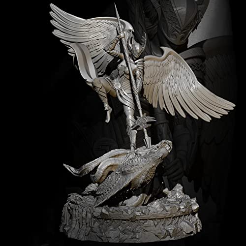 Risjc 85mm Dragon Slaying weiblicher God of War Resin Modellbausatz mit Flügeln, unmontierter und unbemalter Soldat Bausatz – 7X2A8 von Risjc