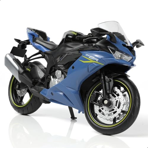 1/12 Kawasaki Ninja Motorrad Modell Spielzeug Mini Legierung Metall Diecast Motorrad Modell Blau Motorrad Modell Spielzeug Sport Motorrad Rennen Modell Sammlung Geschenk für Männer Kind Junge (ZX-6R) von Risopen