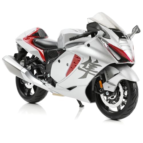 Risopen 1:12 Motorrad Modell für Suzuki Hayabusa Legierung Diecast Motorrad Modell Spielzeug Mini Moto Geschenk (Silber) von Risopen