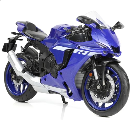 Risopen 1:12 Motorrad Modell für Yamaha YZF-R1M 1000R Legierung Diecast Motorrad Modell Spielzeug Mini Moto Geschenk (blau) von Risopen