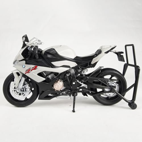 Risopen 1/12 Motorrad-Modellspielzeug für BMW S1000RR, Motorradmodell aus Druckgusslegierung für Welly, kein Zusammenbau erforderlich, Mini-Racing-Moto-Kollektion, Geschenk für Erwachsene (grau) von Risopen