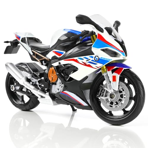 Risopen 1/12 S1000RR Motorrad Modell Spielzeug Mini Legierung Metall Diecast Motorrad Modell Weiß Motorrad Modell Spielzeug Sport Motorrad Rennen Modell Sammlung Geschenk für Männer Kind Junge von Risopen