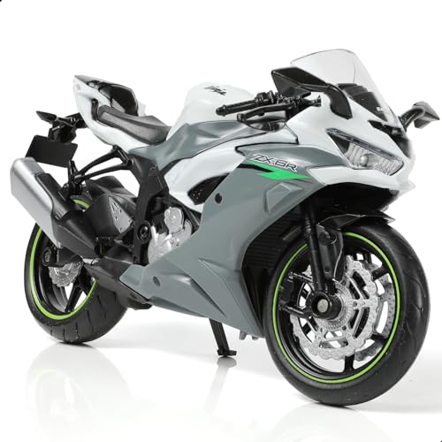 Risopen 1/12 für Kawasakii Ninja Motorrad Modell Spielzeug Mini Legierung Metall Diecast Motorrad Modell Weiß Motorrad Modell Spielzeug Sport Motorrad Racing Modell Sammlung Geschenk (ZX-6R) von Risopen