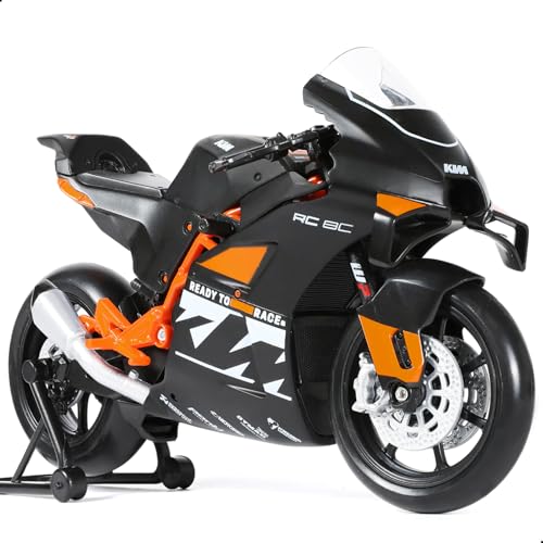 Risopen 1:12 Kompatibel für KTM RC 8C Motorrad Modell Spielzeug Mini Metall Diecast mit Kunststoff Motorrad Modell Schwarz Motorrad Modell Spielzeug Sport Motorrad Rennen Modell Sammlung Geschenk von Risopen