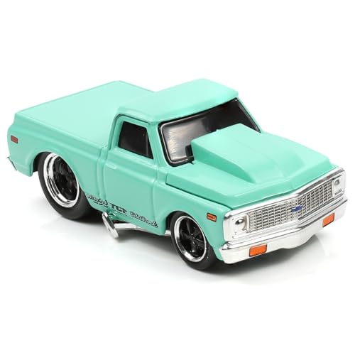 Risopen 1:64 Maßstab 1972 Chevr0let C10 Pickup Auto Modell Spielzeug Legierung Metall Druckguss Grün Rennwagen Modell Spielzeug Geschenk Klein Classic Auto Modell Antik Sammlung Sportfahrzeug Modell von Risopen