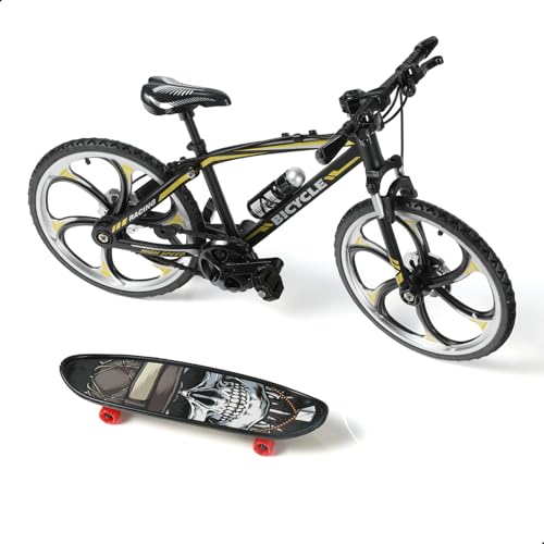 Risopen 1:8 Skala Druckguss Metall Mini Mountainbike Fahrrad Modell Spielzeug Finger BMX Spielzeug Desktop Dekoration Handwerk für Radfahren Liebhaber (gelb) von Risopen