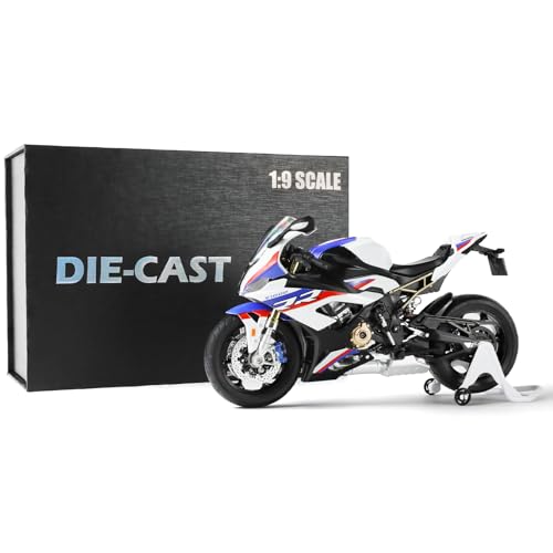 Risopen 1:9 BM S1000R Motorradmodell, Legierungsmetall-Druckguss-Motorradmodell, weißes Motorradmodell, Sportmotorrad, Rennmotorrad-Modellsammlung, Geschenk für Erwachsene von Risopen