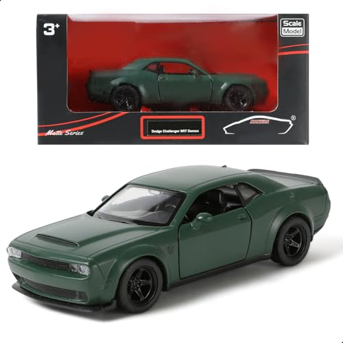 Risopen Kompatibel mit Dodge Challenger SRT Demon Pull Back Auto Modell Spielzeug Legierung Metall Druckguss Auto Modell Cassic Drift Vintage Car Model Maisto Carro Modell Spielzeug Antike Sammlung von Risopen