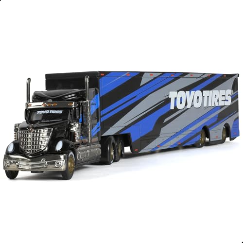 Risopen 1:64 Skala Druckguss LKW für Internationale Lonestar Schwere Semi Truck Spielzeug Anhänger Spielzeug Geschenk Sammlung für Jungen Kid (schwarz) von Risopen