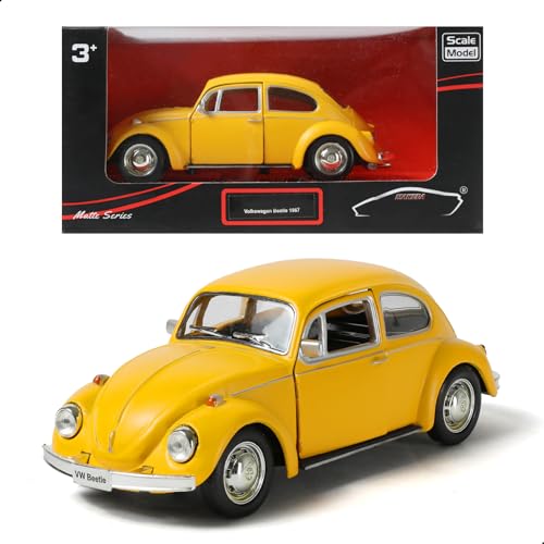 Risopen 1:36 Ziehen Sie zurück für Volkswagen Käfer Auto Modell Druckguss Modell Spielzeug Auto Geschenk Dekoration für erwachsenes Kind (gelb) von Risopen