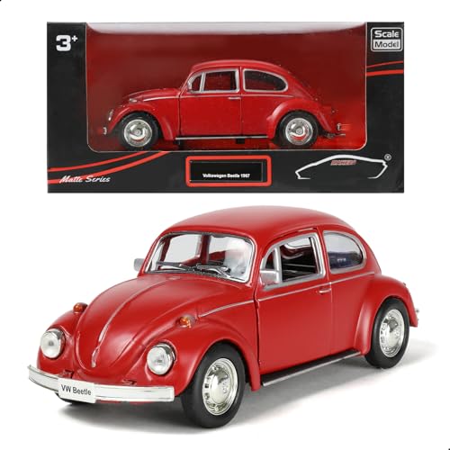 Risopen 1:36 Ziehen Sie zurück für Volkswagen Käfer Auto Modell Druckguss Modell Spielzeug Auto Geschenk Dekoration für erwachsenes Kind (rot) von Risopen