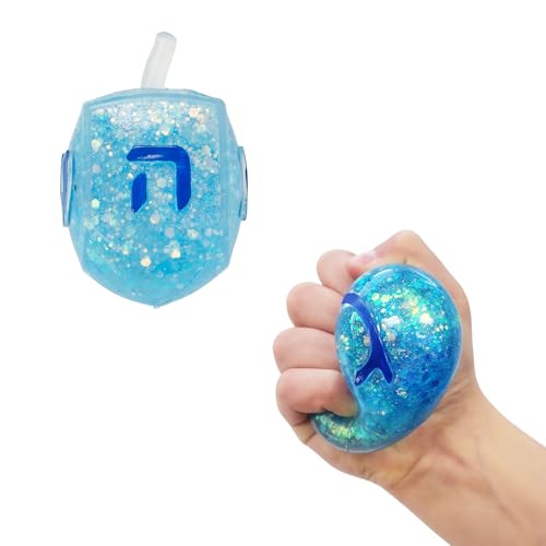 Rite Lite Squishy Dreidel mit schillerndem Glitzer, Spaß & süchtig machendes Quetschen! Chanukah jüdische Feiertagsparty-Gastgeschenke pädagogisch & lustig Judaica Goodie Bag Kunst & Handwerk von Rite Lite